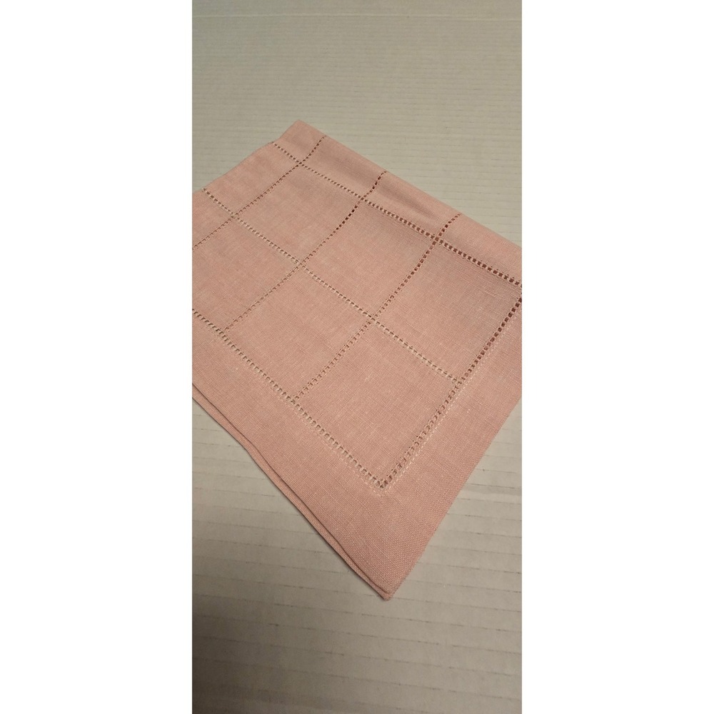 Set of 10 Vintage LIght PInk Napkins Approx. 18" X‎ 14"